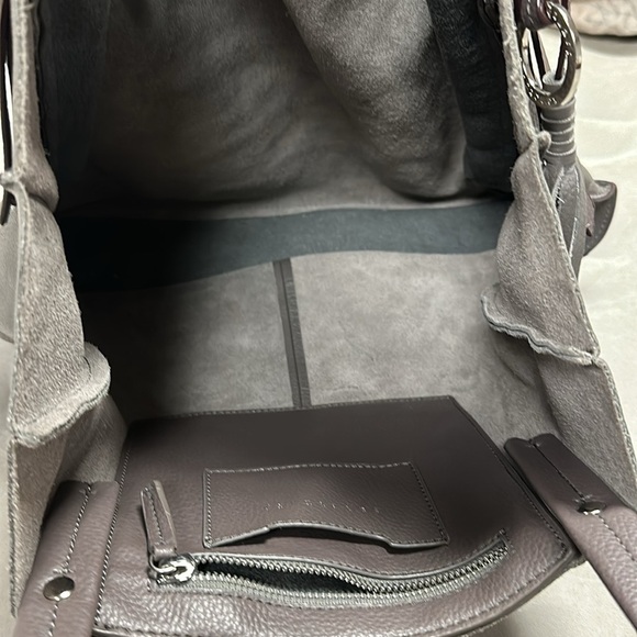 Sanctuary Large Leather Tote Gray Color, silver toned hardware - Picture 8 of 12